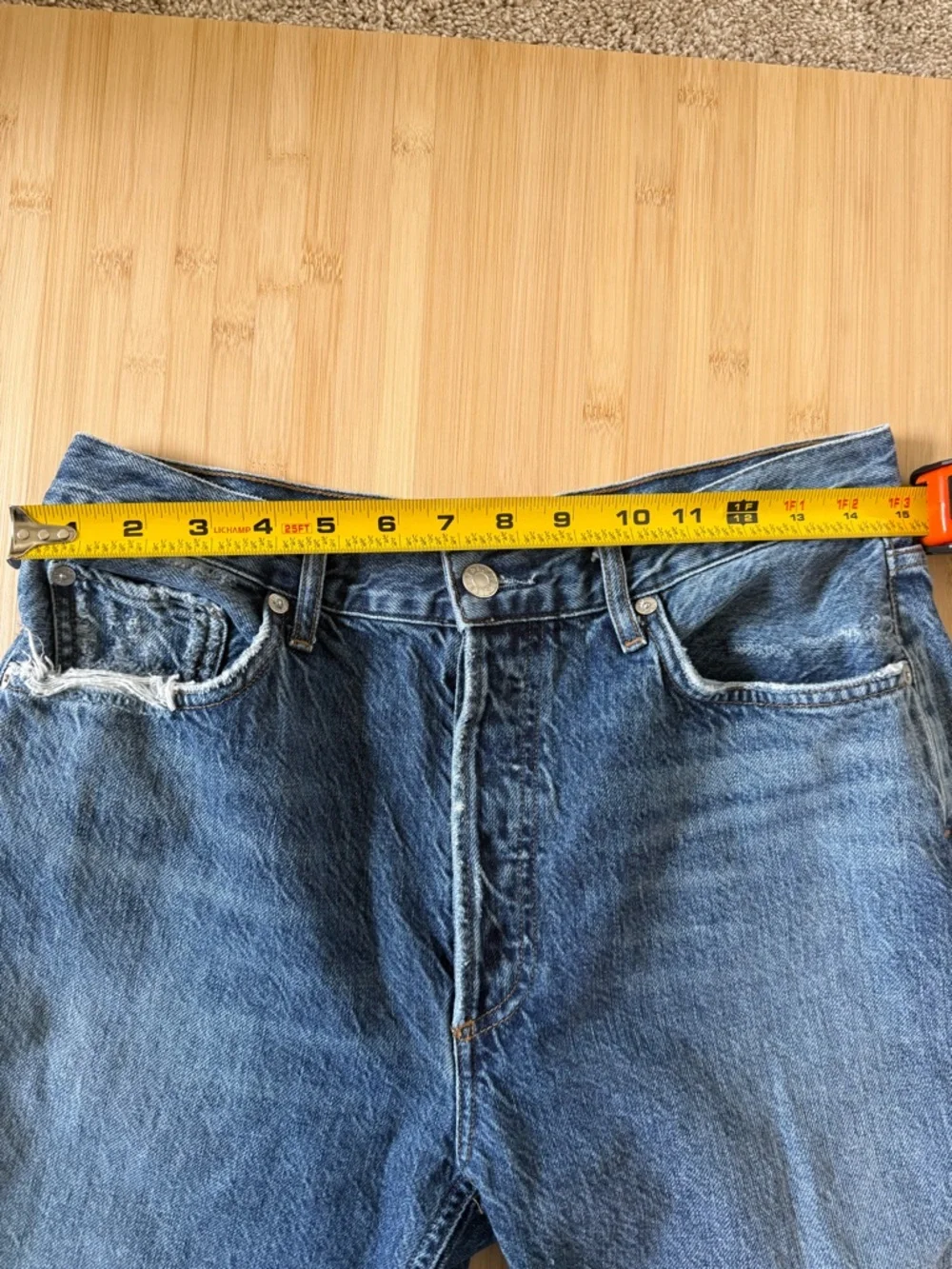 Agolde Women's Straight-Leg Washed Blue Jeans - Picture 2 of 7